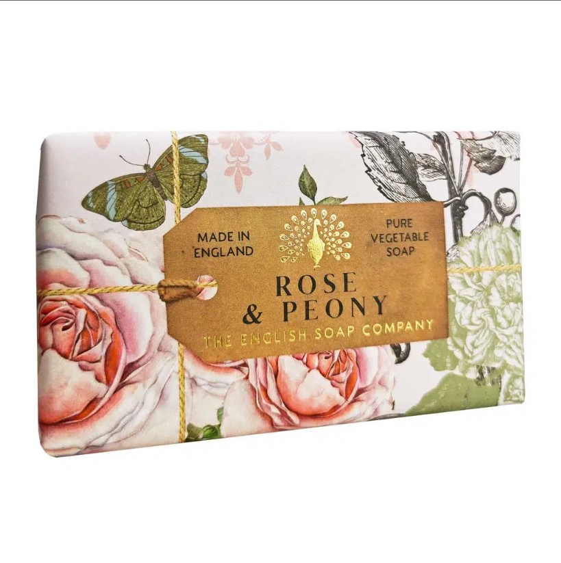 Rose & Peony Soap 190gr. Heerlijk verzorgende en 3 dubbel geperste zeep.