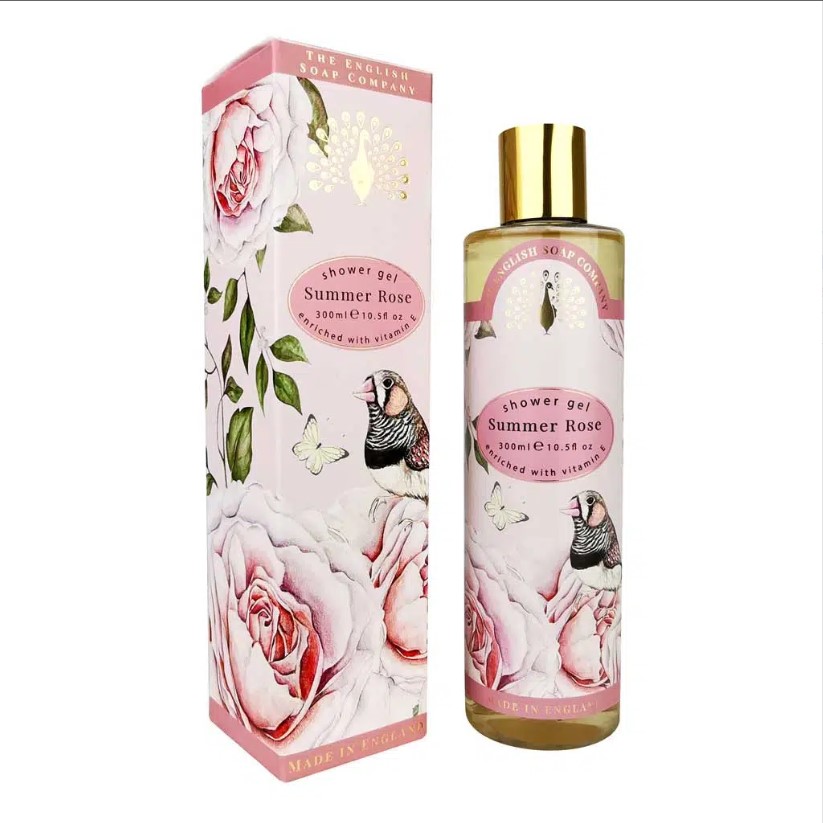 Summer Rose Showergel verzorgend en mild voor de huid. The English Soap Company