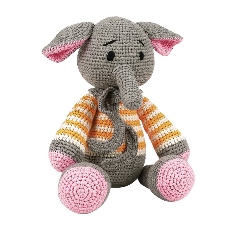 Handgemaakte gehaakte kinder knuffel William de olifant